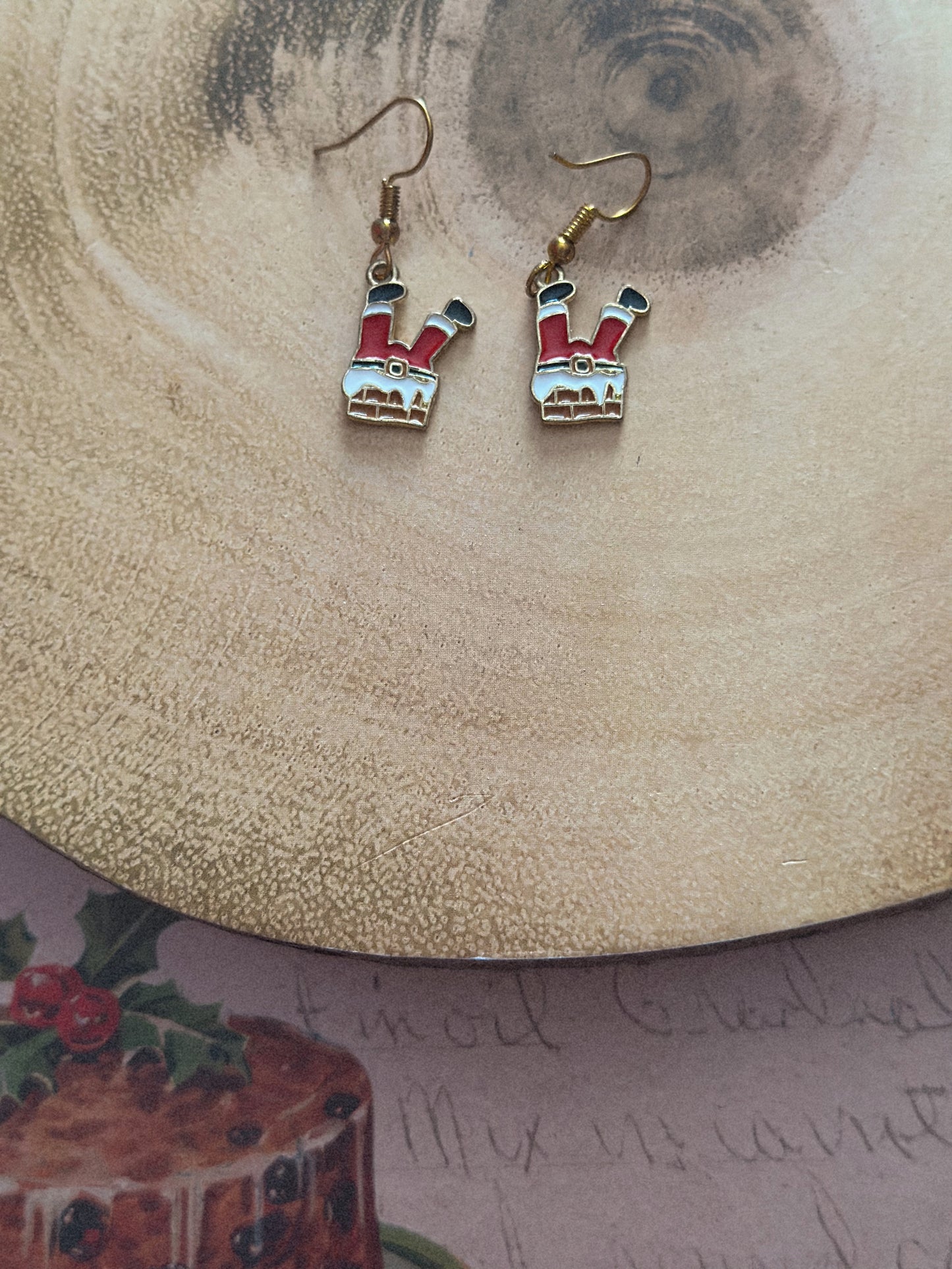 Santa chimney earrings