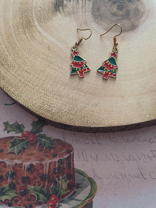 Christmas tree earrings