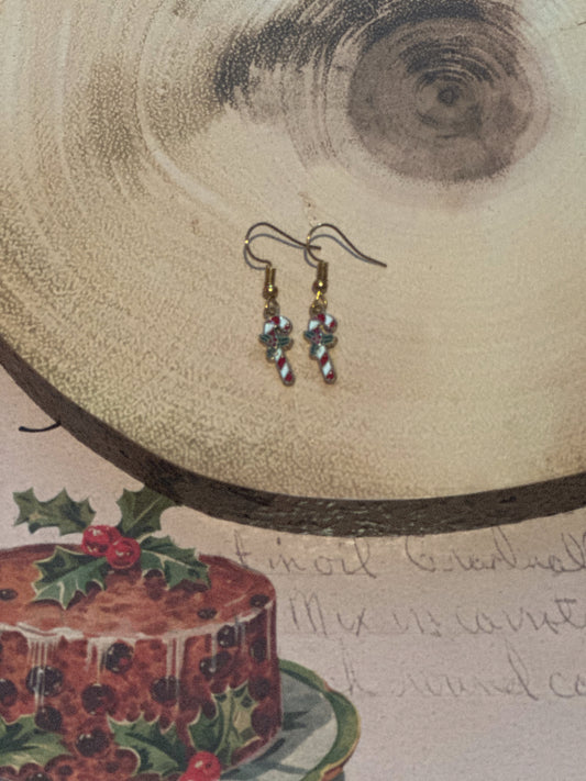 Candy cane earrings